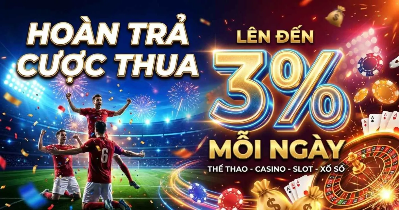 Hoàn trả cược thua 3% mỗi ngày