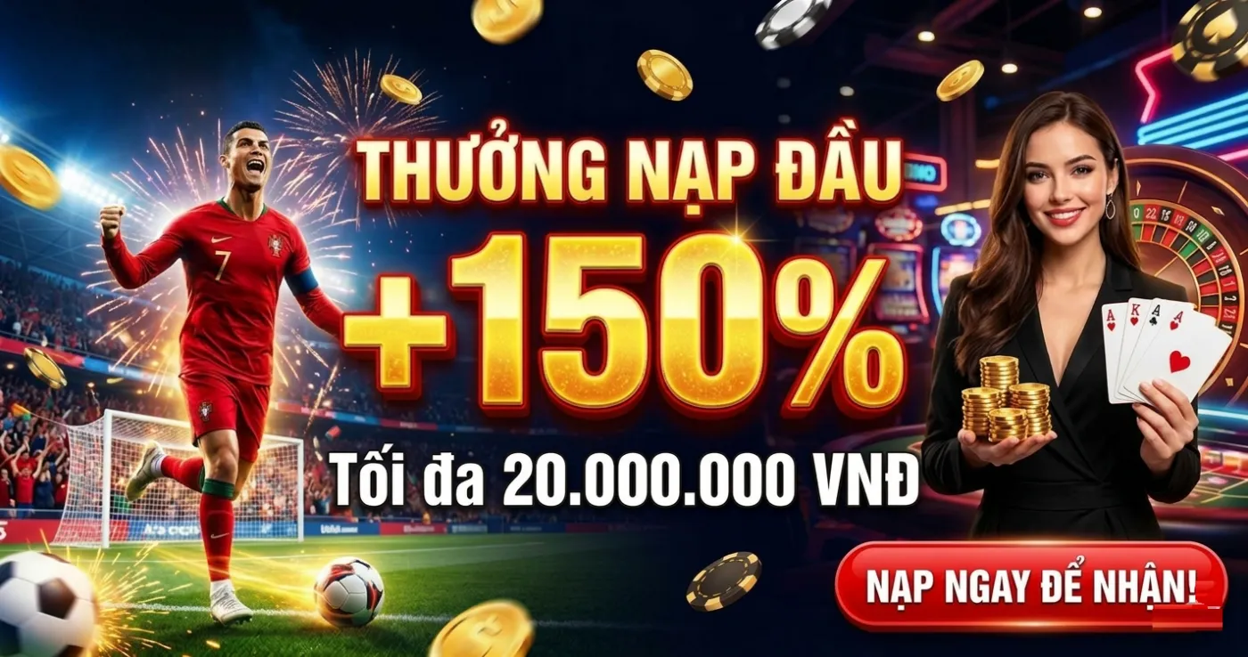 Thưởng nạp đầu 999BET lên tới 150%